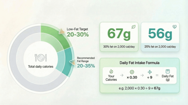 Infographic of fat intake calculation