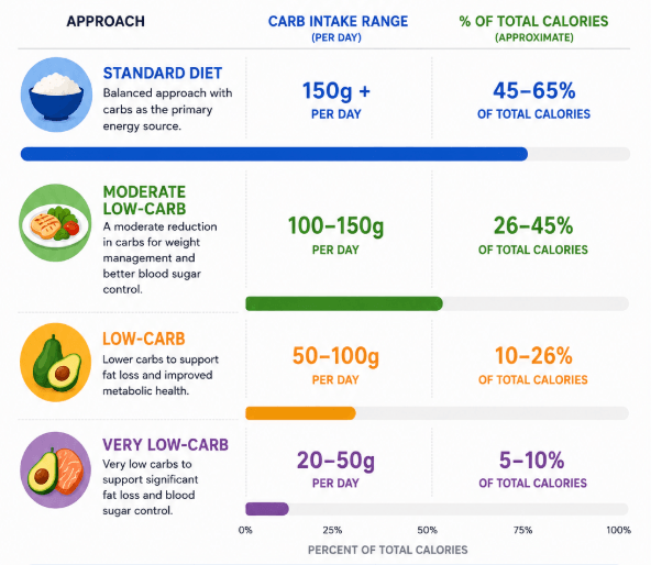 Low-carb diet comparison infographic