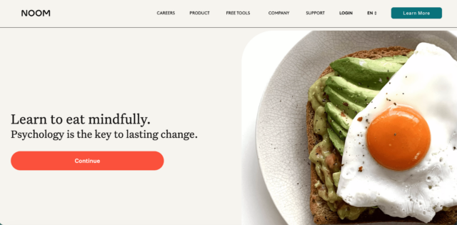 Noom homepage