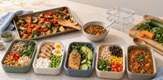 A variety of prepared meals