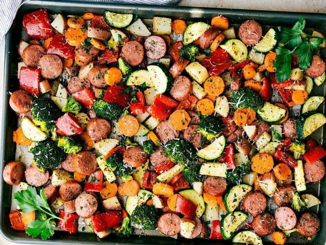 Sheet-Pan Sausage and Vegetables